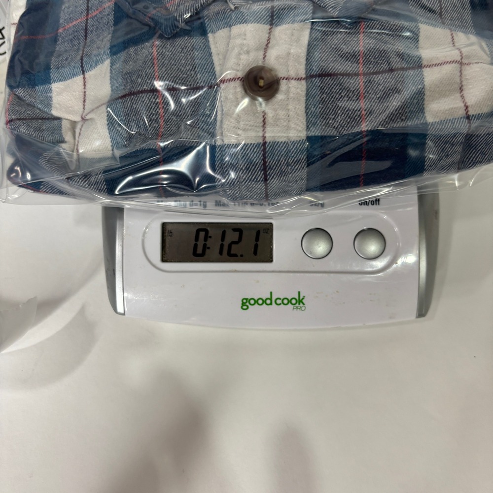 Patagonia Mens XL Organic Cotton Plaid Button Down Flannel Shirt Blue White - Picture 7 of 7